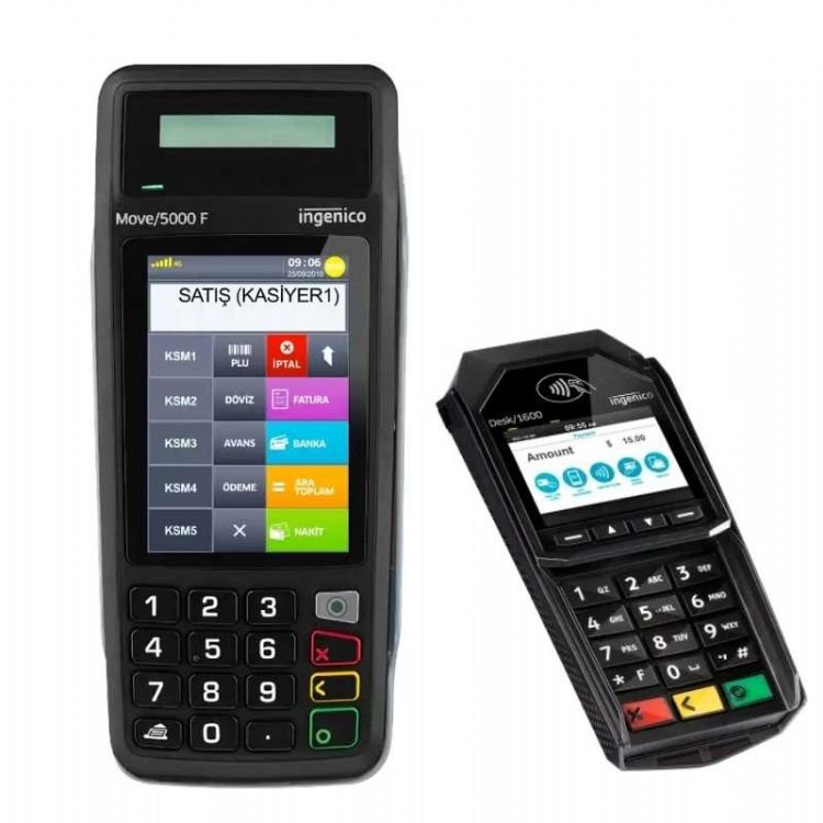 İngenico Move 5000 F Yeni Nesil Pos Yazarkasa + Pinpad Desk 1600 10 Rulo Hediye