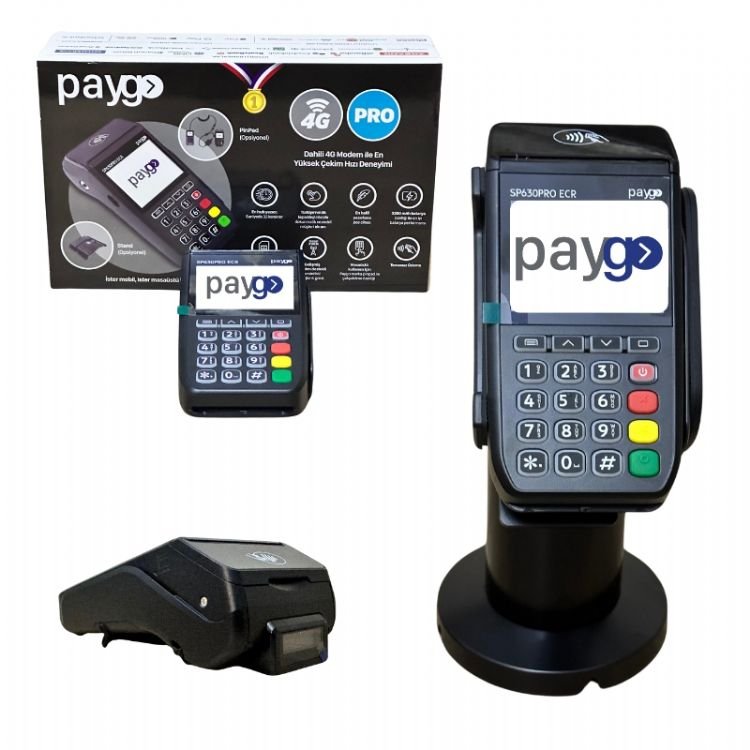 Paygo Sp630 Pro ECR 4G Mobil Pos Yazarkasa - SP130 Pinpad - ECR Stand