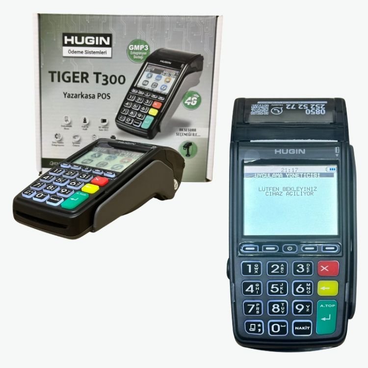 Hugin Tiger 4G T300 Yeni Nesil Yazarkasa Pos + Şarj Üniteri