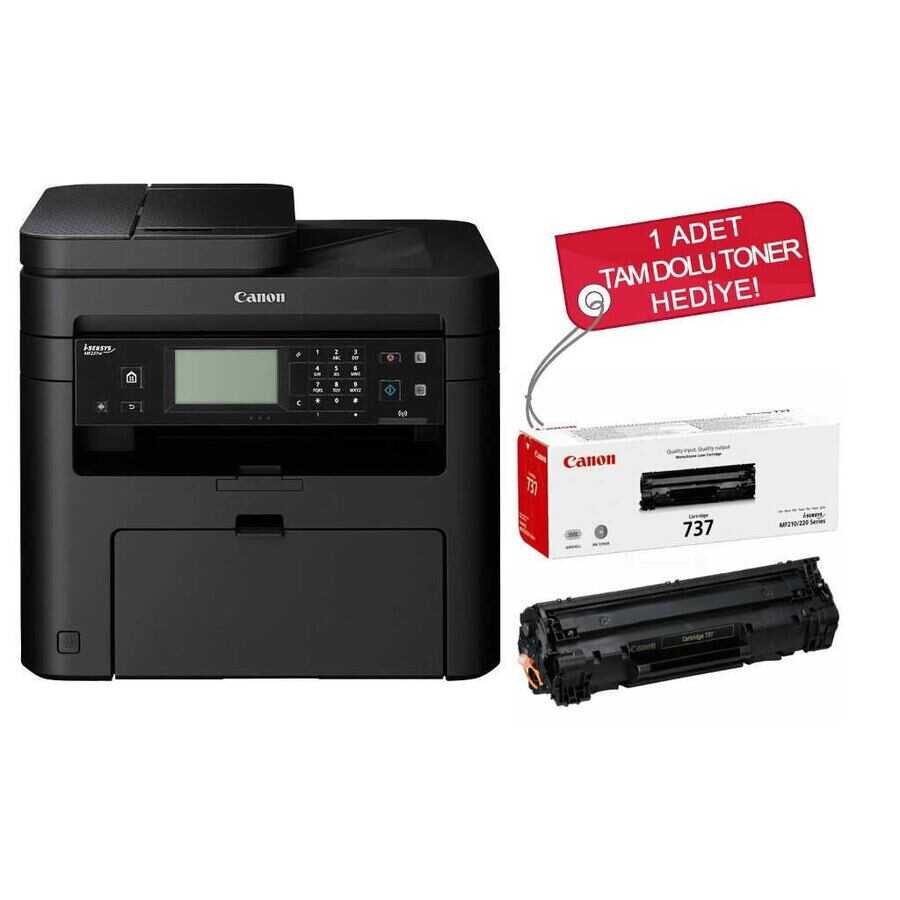 Canon İ-Sensys MF237W Çok Fonksiyonlu Siyah-Beyaz Laser Yazıcı + 1 Toner Hediyeli