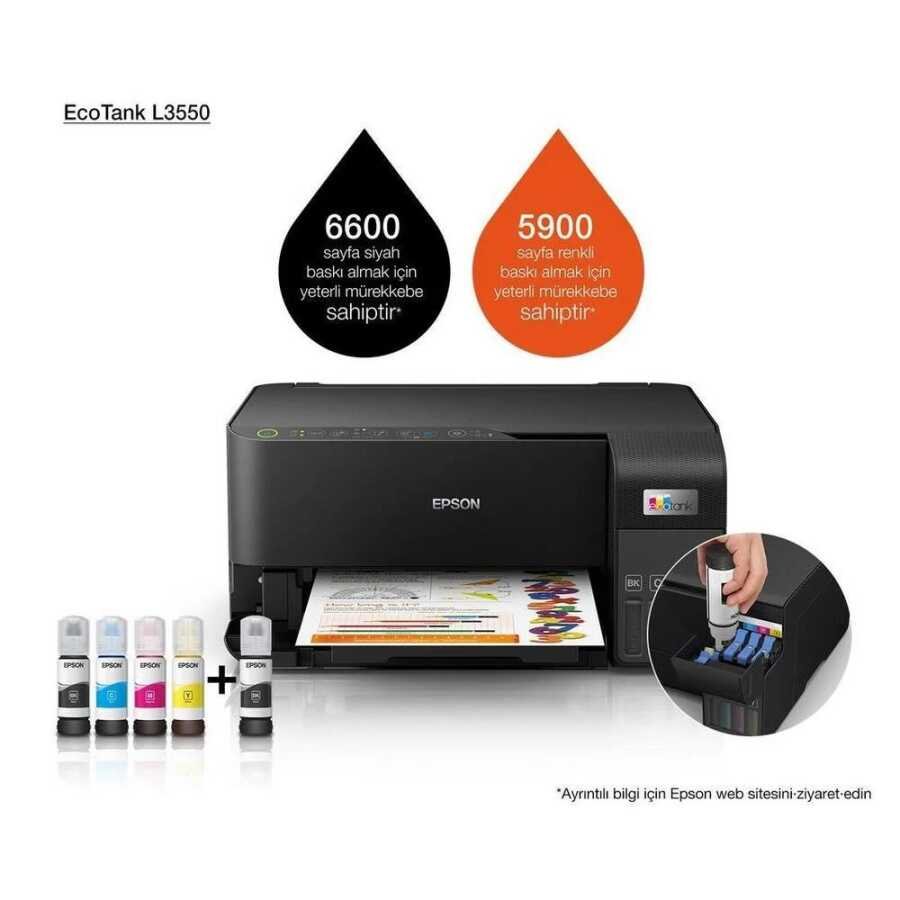 Epson Eco Tank L3550 Mürekkep Tanklı Fonksiyonlu Yazıcı